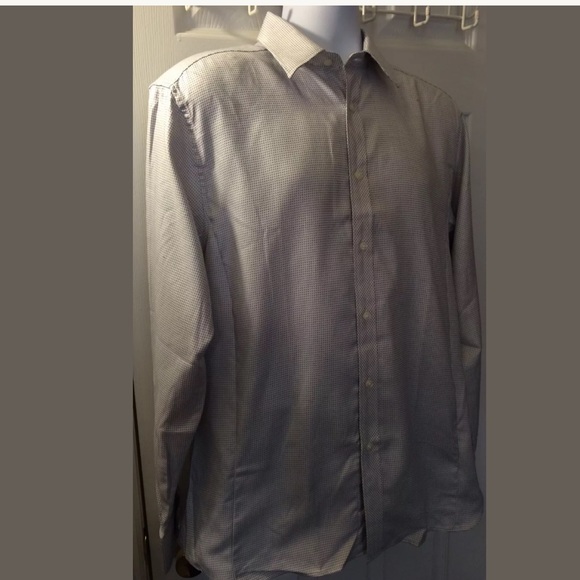 New TED BAKER Endurance Dress Shirt Button Down Gray white black professional - Picture 6 of 8